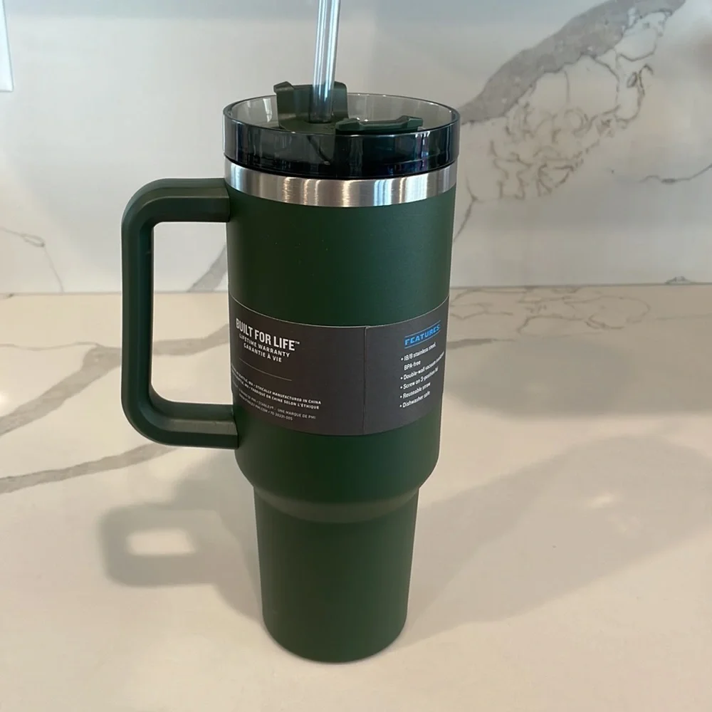 Stanley - SPIRULINA 40 oz Adventure Quencher Travel Tumbler (Forest Green) - NWT - Picture 4 of 8